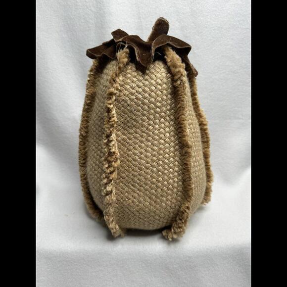 Fall Autum Boho Burlap And Velvet Pumpkin Pillows Set Of 4 - Picture 6 of 9